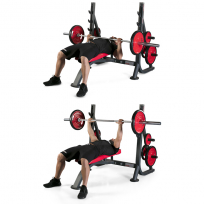 Олимпийская горизонтальная скамья (базовая) PANNATA Freeweight High Performance OLYMPIC Flat Bench Base 1HP203B