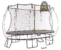 Батут овальный SPRINGFREE O92 SHA с лестницей, корзиной для мяча и фиксаторами