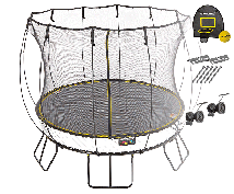 Батут круглый SPRINGFREE R79 HAW с корзиной для мяча, фиксаторами и колесиками