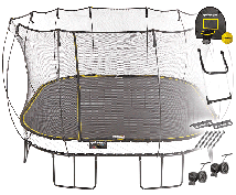 Батут квадратный SPRINGFREE S155 SHAW с лестницей, корзиной для мяча, фиксаторами и колесиками