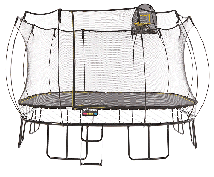 Батут квадратный SPRINGFREE S155 SHA с лестницей, корзиной для мяча и фиксаторами