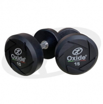 Круглые обрезиненные гантели OXIDE FITNESS ODB03 (от 27.5 до 50 кг)